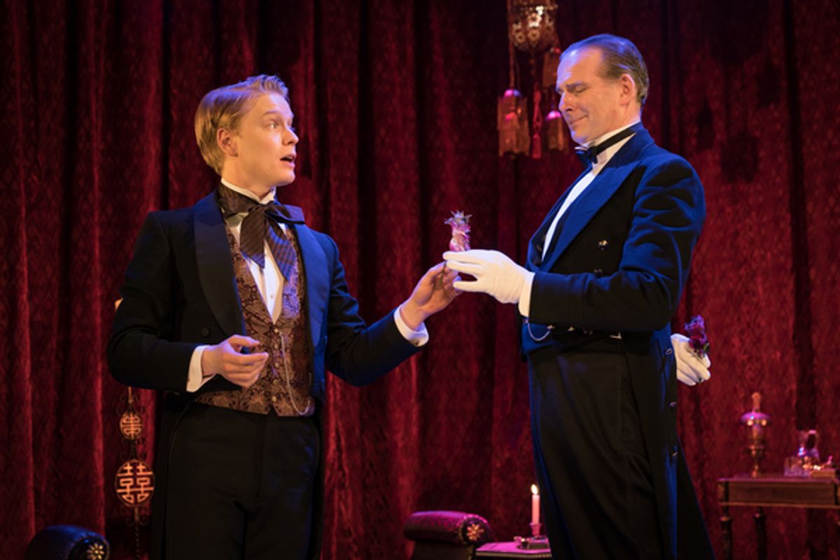 Freddie Fox as Lord Goring, Tim Wallers as Phipps at 