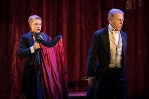 Freddie Fox as Lord Goring, Edward Fox as Lord Caversham Photo