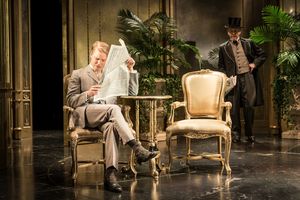 Freddie Fox as Lord Goring, Edward Fox as Lord Caversham Photo