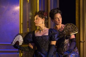Joanna van Kampen as Mrs Marchmont, Rebecca Charles as Lady Basildon Photo