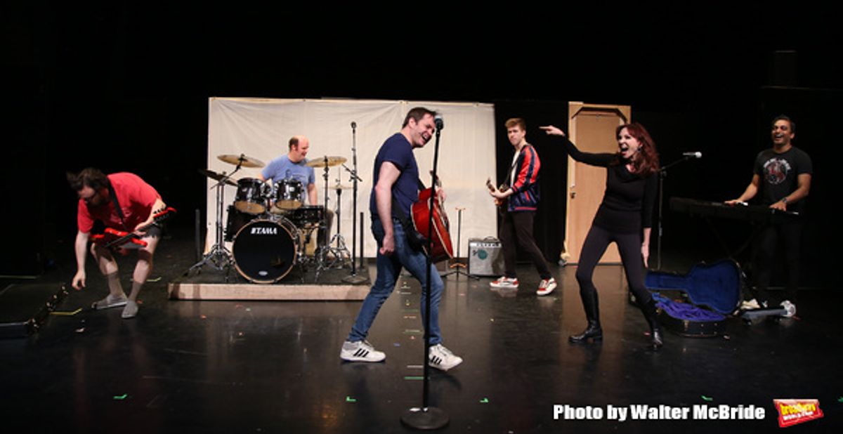 Jay Klaitz, Paul Whitty, Mitchell Jarvis, Sawyer Nunes, Marilu Henner and Manu Narayan during Broadway's 'Gettin' the Band Back Together' on May 4, 2018 at Manhattan Movement & Arts Center in New York City. at 