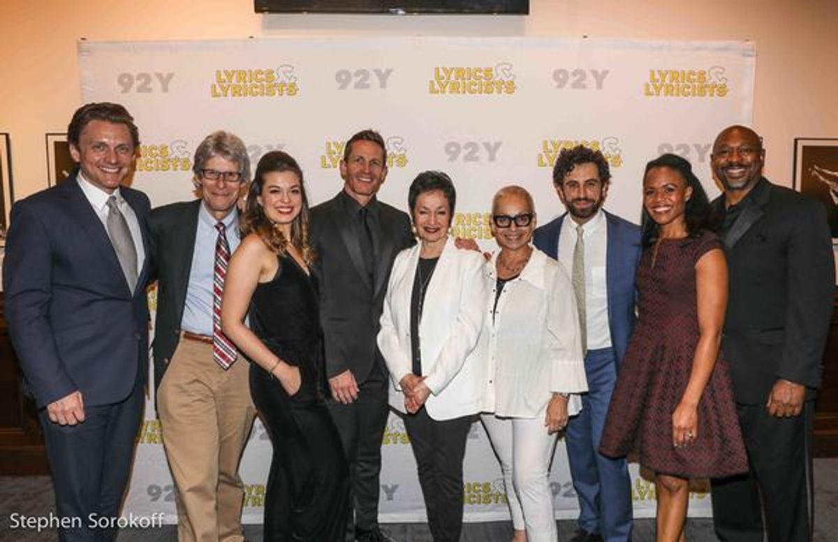 Jason Danieley, Director, Ted Chapin, Producer, Margo Seibert, David Harris, Lynn Ahrens, Hanna Arie-Gaifman, Director 92Y Tisch Center, Brandon Uranowitz, Nikki Renee daniels, Alton Fitzgerald White at 