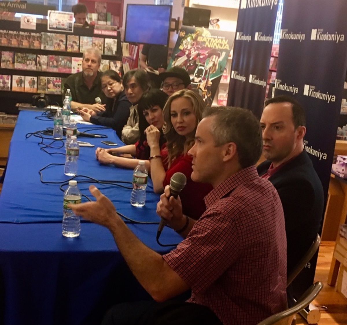 Roger Craig Smith answering fans' questions at the Q&A at Kinokuniya May 2, 2018. at 