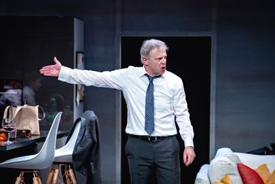 Jonathan Guy Lewis as a politician in crisis in his new play THE BE ALL AND END ALL a Photo