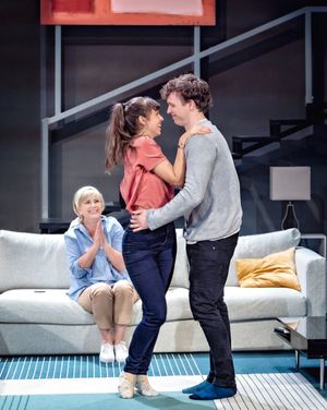 Imogen Stubbs watches Robyn Cara and Matt Whitchurch in the new Jonathan Lewis play T Photo