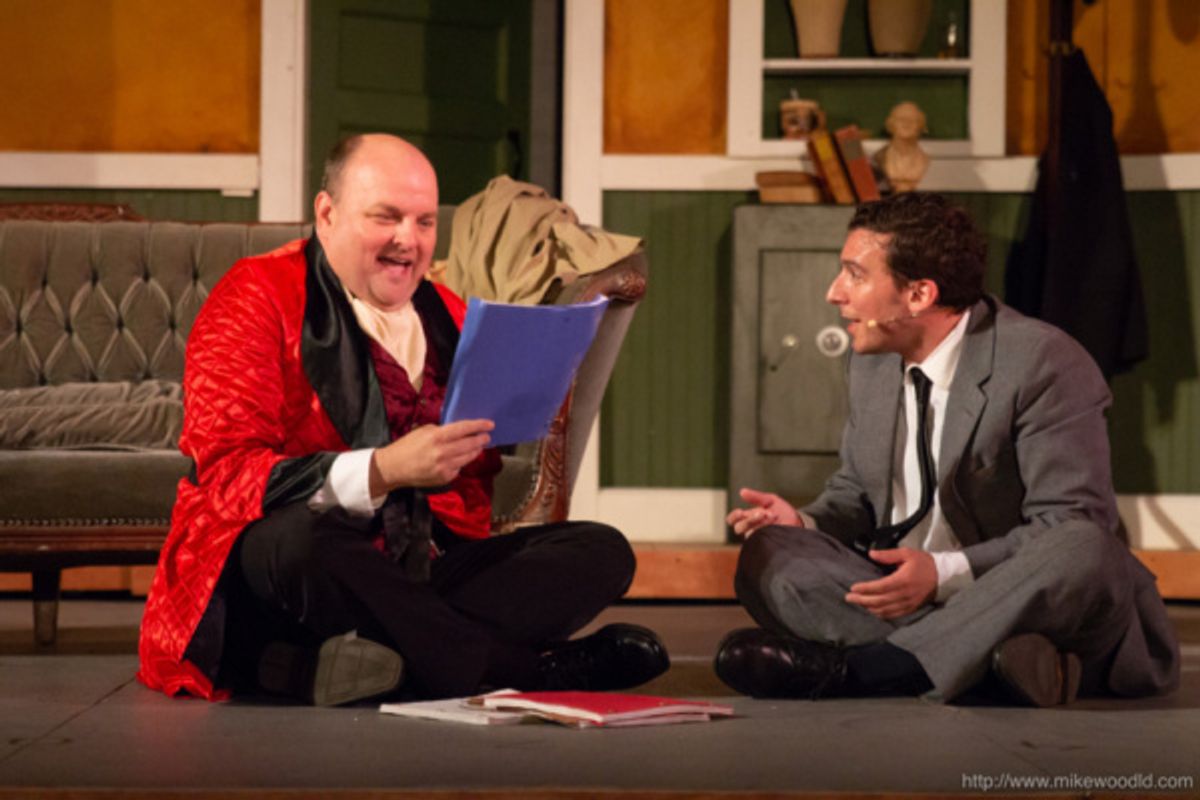 Matthew McGee as Max Bialystock and James LaRosa as Leo Bloom at 