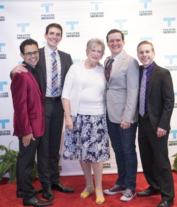 Sponsor Pat Binkley (center) with cast members Yando Lopez, Adam LaSalle, Matt Edmond Photo