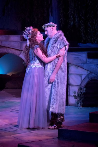 Catherine LeFrere and Kevin McKillip in A Midsummer Nightâ€™s Dream. Photo by Da Photo
