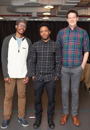 Actors NAMIR SMALLWOOD, JON MICHAEL HILL, and GABRIEL EBERT  Photo