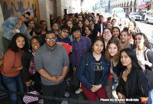 High School Students before The Rockefeller Foundation and The Gilder Lehrman Institute of American History sponsored High School student #eduHam matinee performance of "Hamilton" at the Richard Rodgers Theatre on May 9, 2018 in New York City. @ BroadwayWorld High School Students before The Rockefeller Foundation and The Gilder Lehrman Institu Photo