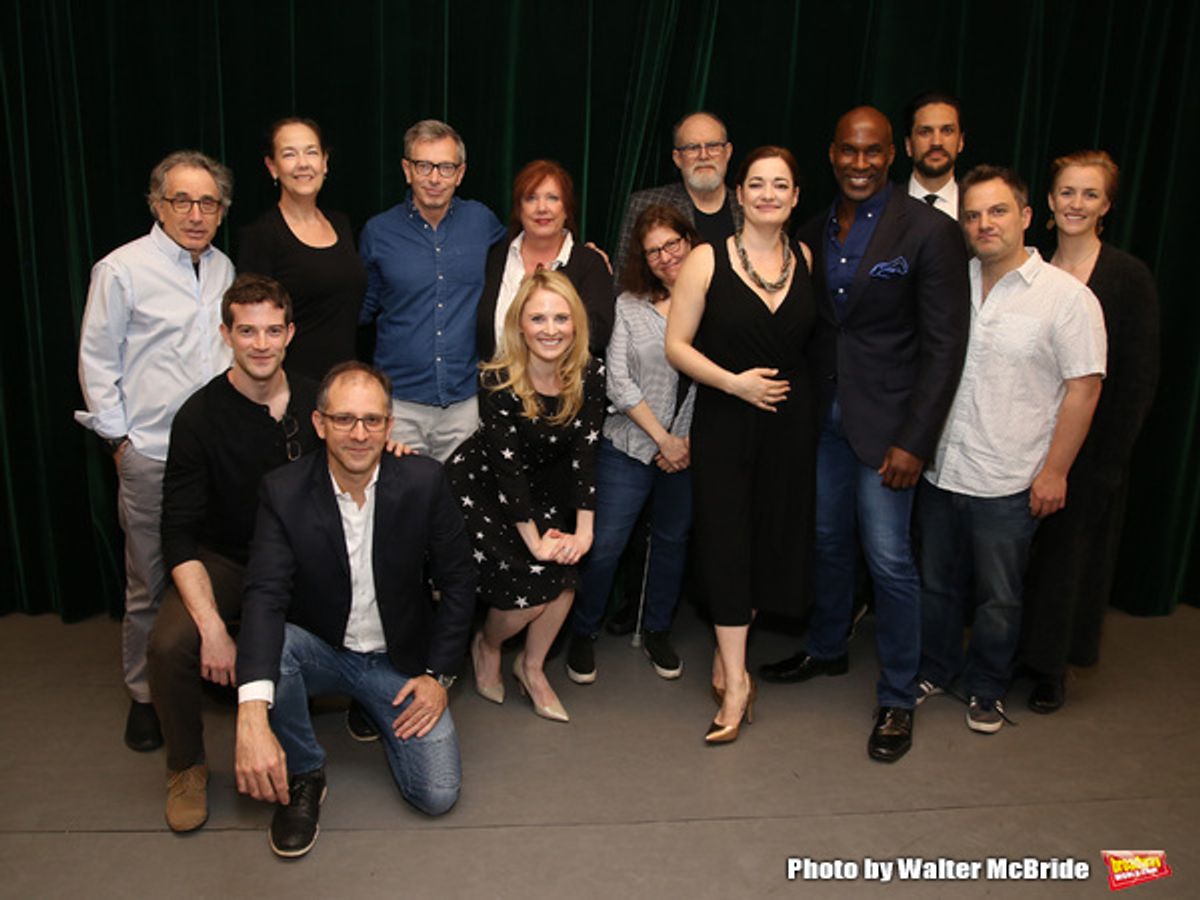 The Royal Family: Chip Zien, A.J. Shively, Harriet Harris, John Rando, Arnie Burton, Kathy Fitzgerald, Hayley Podschun, Rachel Sheinkin, William Finn, Laura Michelle Kelly, Alan H. Green, Will Swenson, Vadim Feitchner, and Carmel Dean at 