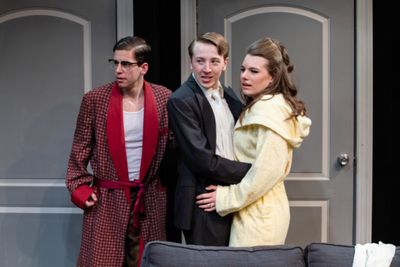 Billy Nugent, Benjamin Lee Stanford and Casey Bradley in Boeing Boeing. Photo