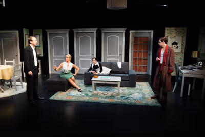 Marsha Regis and Billy Nugent in Boeing Boeing. Photo