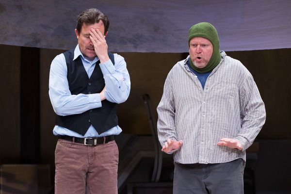 Robert de Baudricourt (Eric Tucker) grows exhausted with his steward (Edmund Lewis) Photo