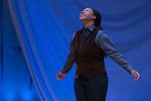 Dria Brown as the fearless peasant girl and soldier of France, Joan of Arc Photo