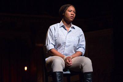 Joan of Arc (Dria Brown) on trial for heresy Photo