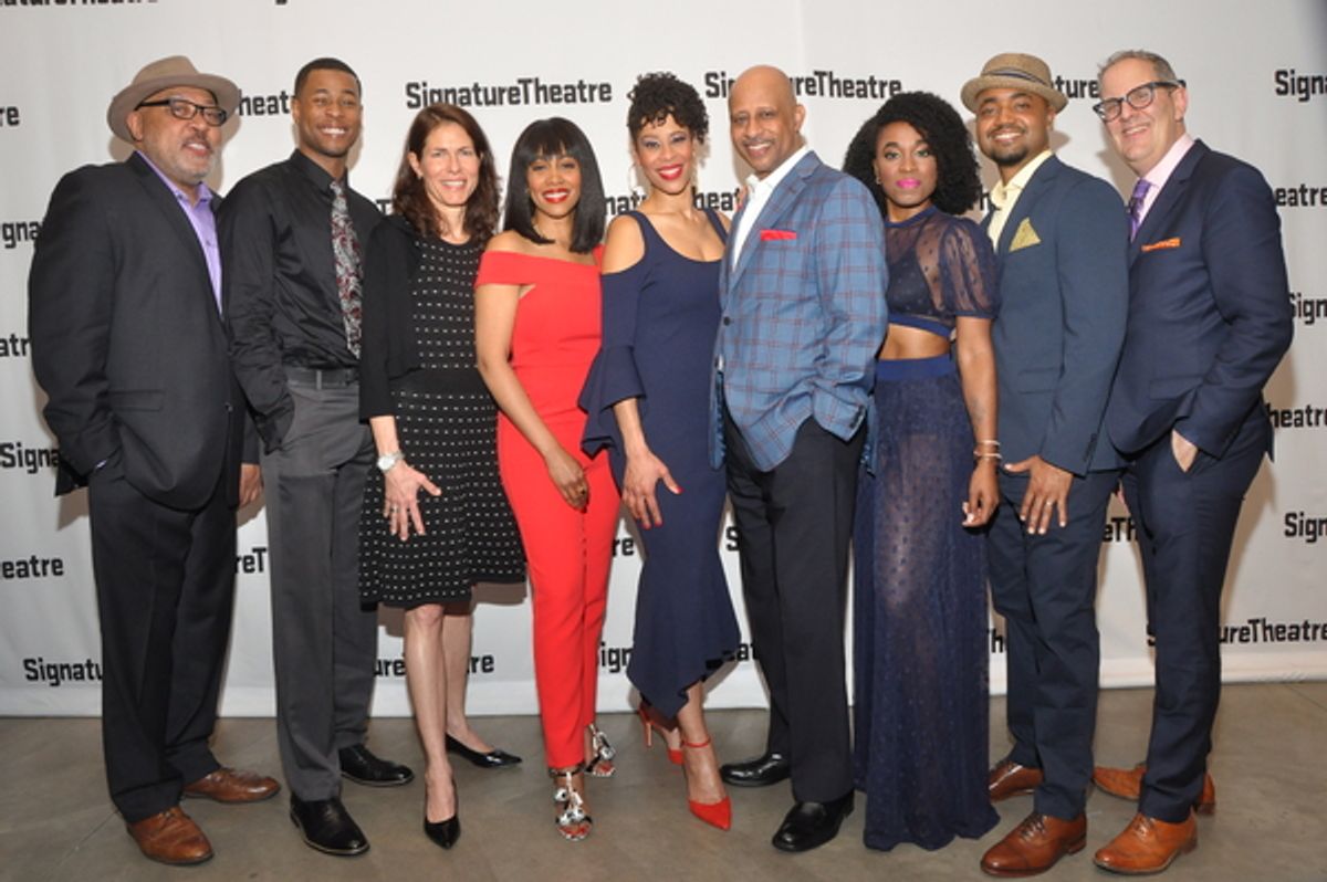 Keith Randolph Smith, J. Alphonse Nicholson, Paige Evans (Artistic Director of Signature Theatre),  Simone Missick, Dominique Morisseau(Playwright), Ruben Santiago-Hudson (Director), Kristolyn Lloyd, Francois Battiste, & Harold Wolpert (Executive Director at 