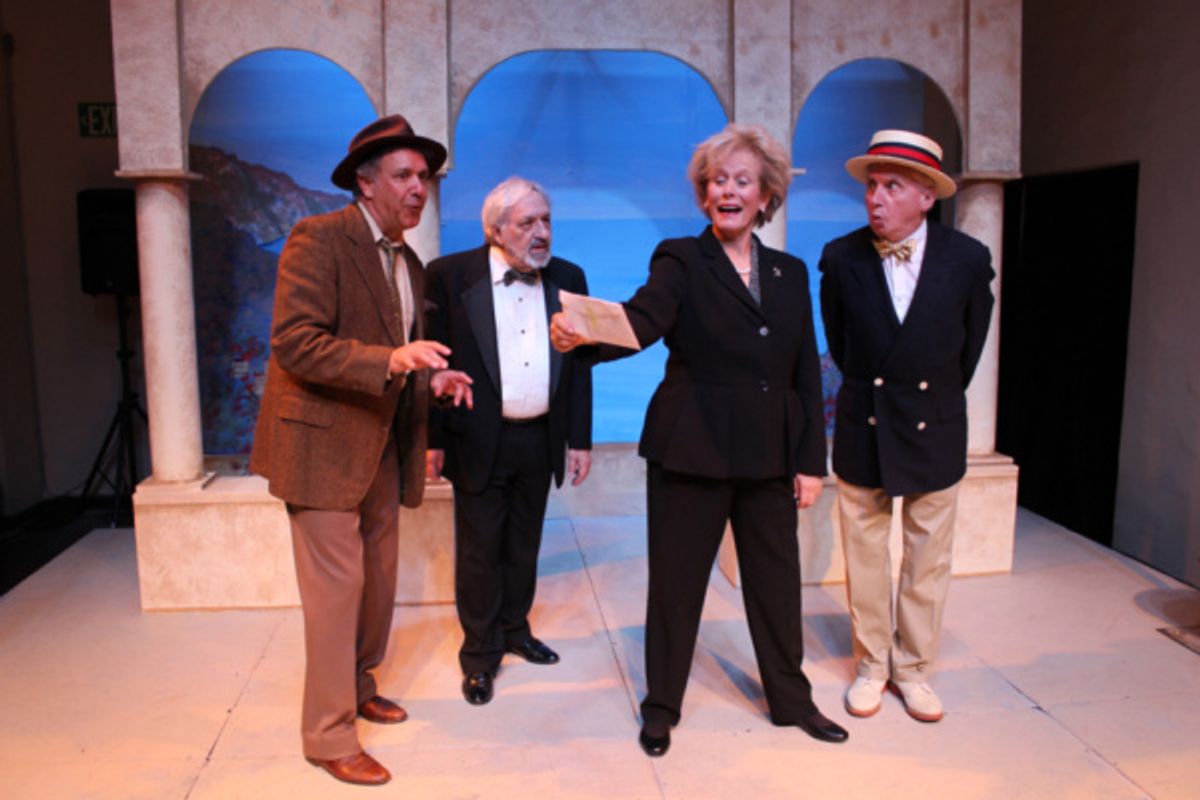 Gary Lamb as Sir Toby Belch, Barry Gordon as Feste, Mary Chalon as Maria, Lance Davis as Sir Andrew Aguecheek at 