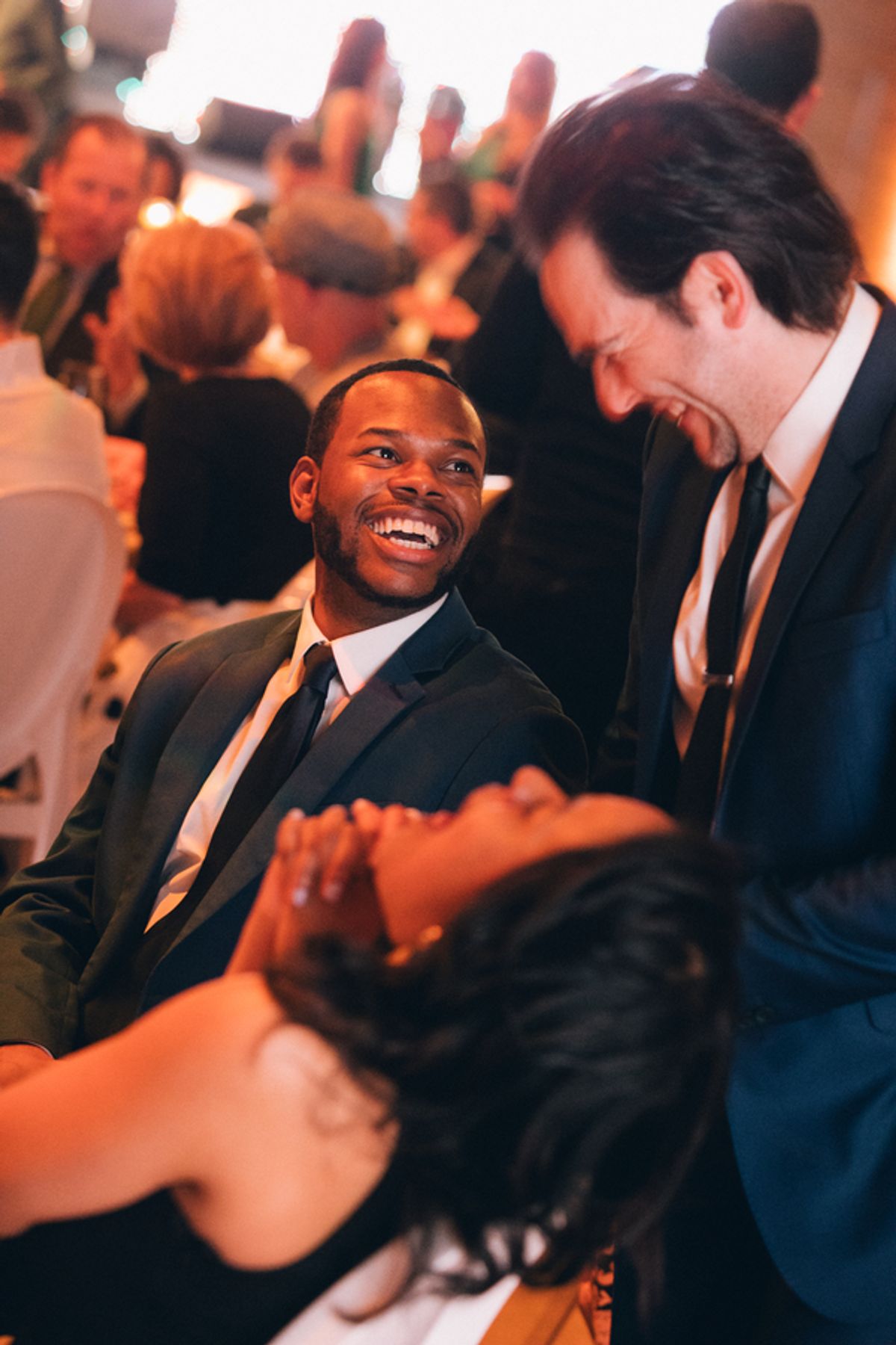 Tyrone  Phillips,  playwright  Matthew-Lee  Erlbach  and  Chelsea  Smith  at 