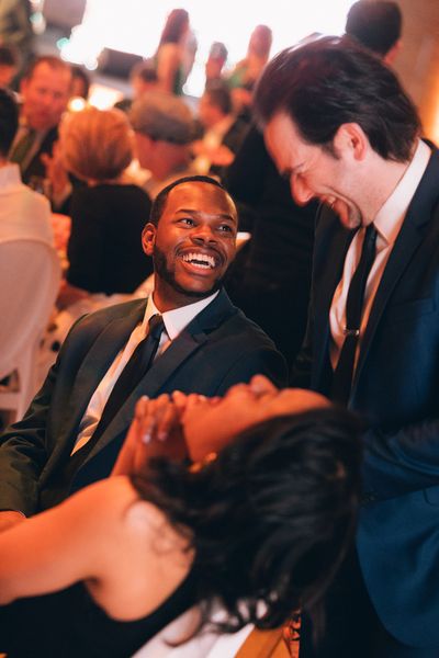 Tyrone  Phillips,  playwright  Matthew-Lee  Erlbach  and  Chelsea  Smith  Photo