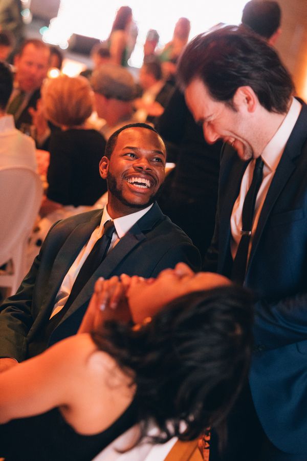 Tyrone  Phillips,  playwright  Matthew-Lee  Erlbach  and  Chelsea  Smith  Photo