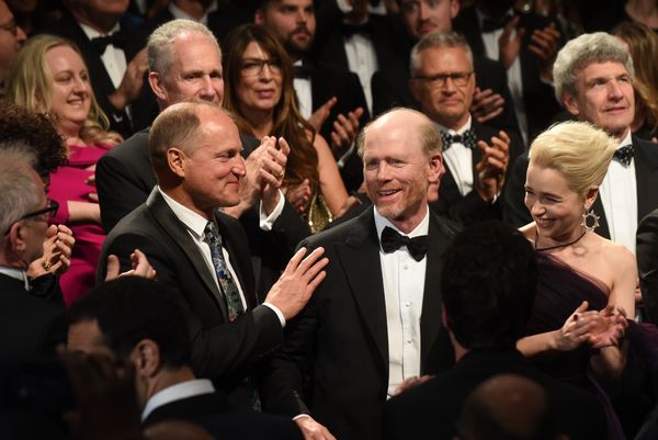 Woody Harrelson, director Ron Howard and actress Emilia Clarke  Photo