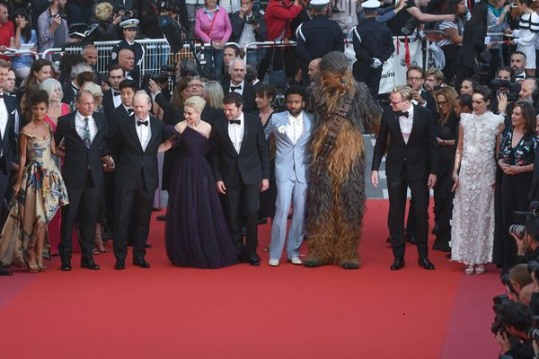 Thandie Newton, Woody Harrelson, Ron Howard, Emilia Clarke, actor Alden Ehrenreich, a Photo