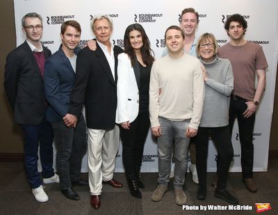 The Skintight team: director Daniel Aukin, Will Brittain, Jack Wetherall, Idina Menze Photo