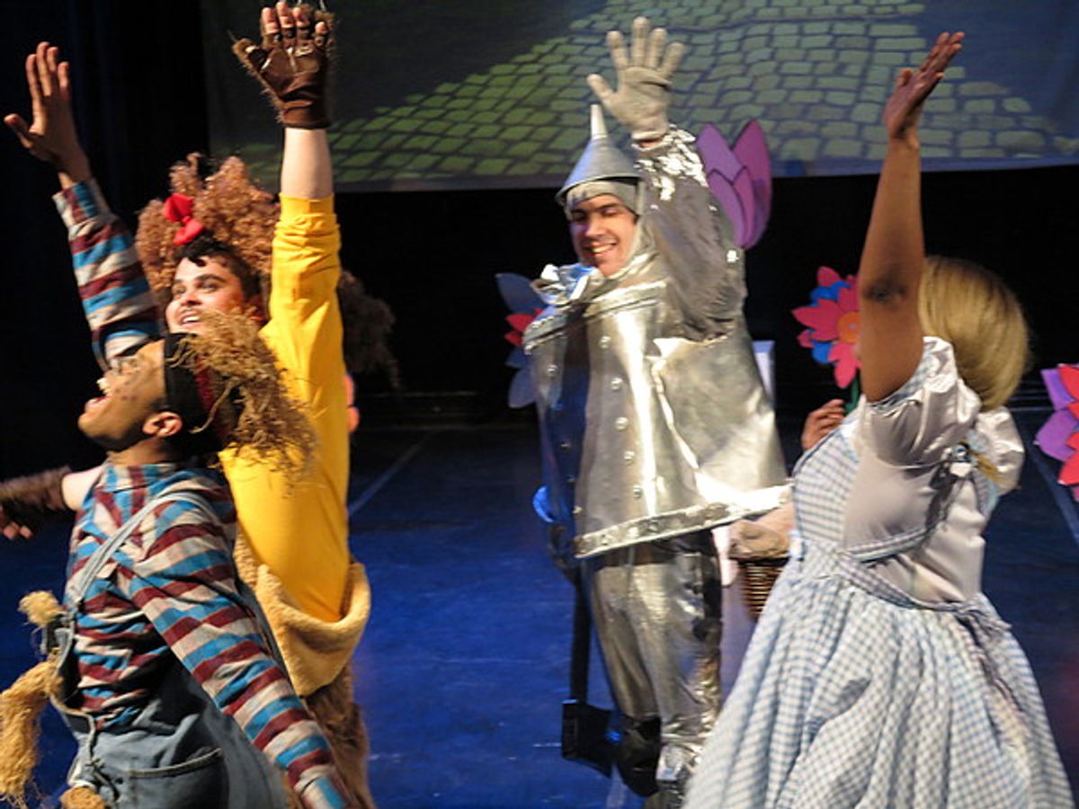 Derrick Montalvo as Scarecrow, Isaac Antonio as Lion, Ben Harburg as Tin Man, Taylor-Rey Rivera as Dorothy,  at 