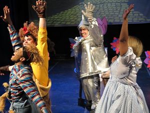 Derrick Montalvo as Scarecrow, Isaac Antonio as Lion, Ben Harburg as Tin Man, Taylor-Rey Rivera as Dorothy, @ BroadwayWorld Derrick Montalvo as Scarecrow, Isaac Antonio as Lion, Ben Harburg as Tin Man, Taylor- Photo