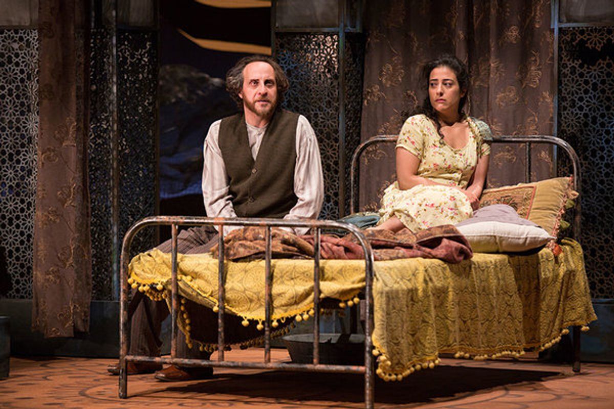(from left) Haysam Kadri as Rasheed and Nadine Malouf as Laila at 