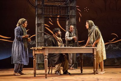 (from left) Denmo Ibrahim as Mariam, Jason Kapoor as Abdul Sharif, Haysam Kadri as Ra Photo