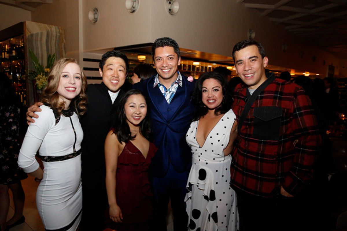 From left, cast members Alyse Alan Louis, Raymond J. Lee, Kendyl Ito, Jon Hoche, Maria-Christina Oliveras and Conrad Ricamora at 