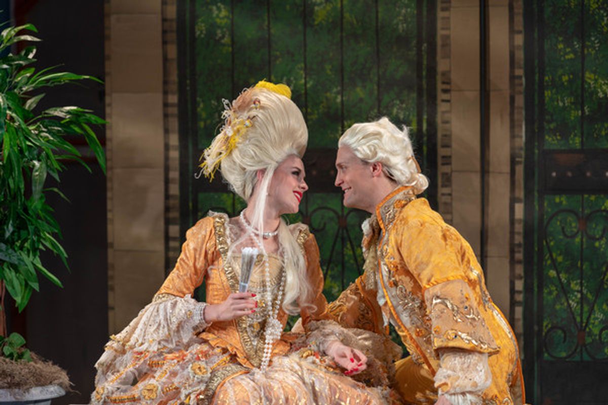 Emily Stockdale (Lina Lamont) and Danny Gardner (Don Lockwood)	 at 