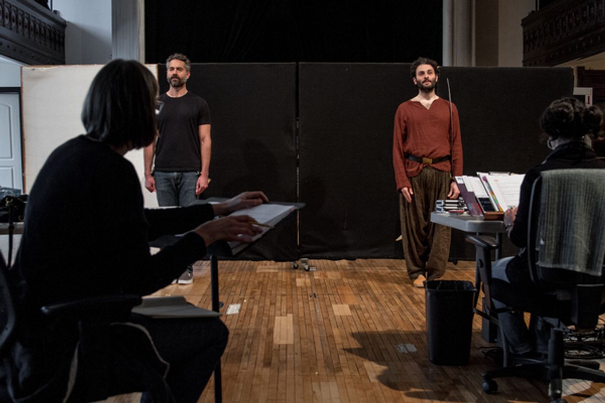 Omar  Metwally and  Arian  Moayed at 