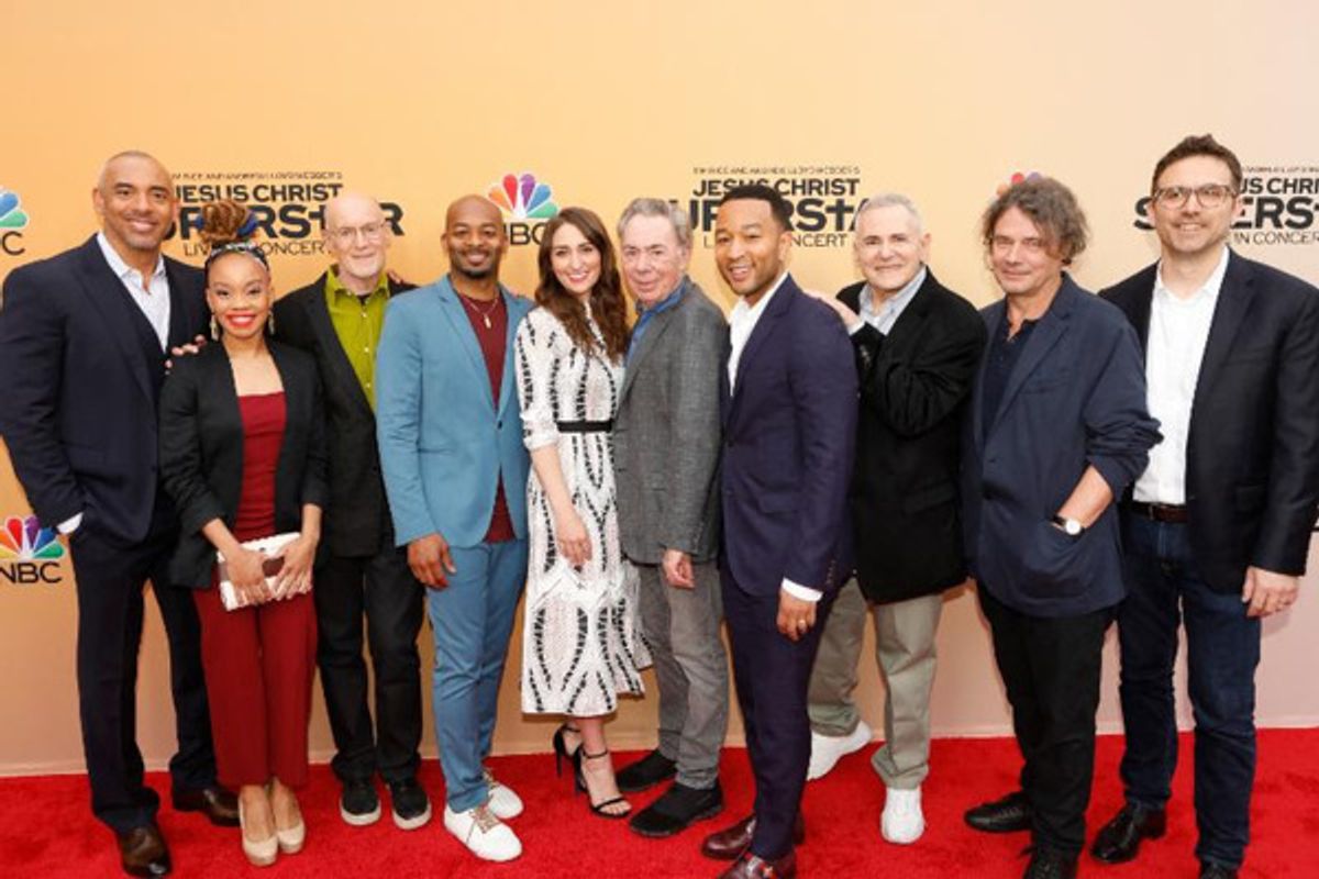 Harvey Mason, Jr., Camille A. Brown, Neil Meron, Brandon Victor Dixon, Sara Bareilles, Andrew Lloyd Webber, John Legend, Craig Zadan, David Leveaux, Jason Ardizzone-West at 