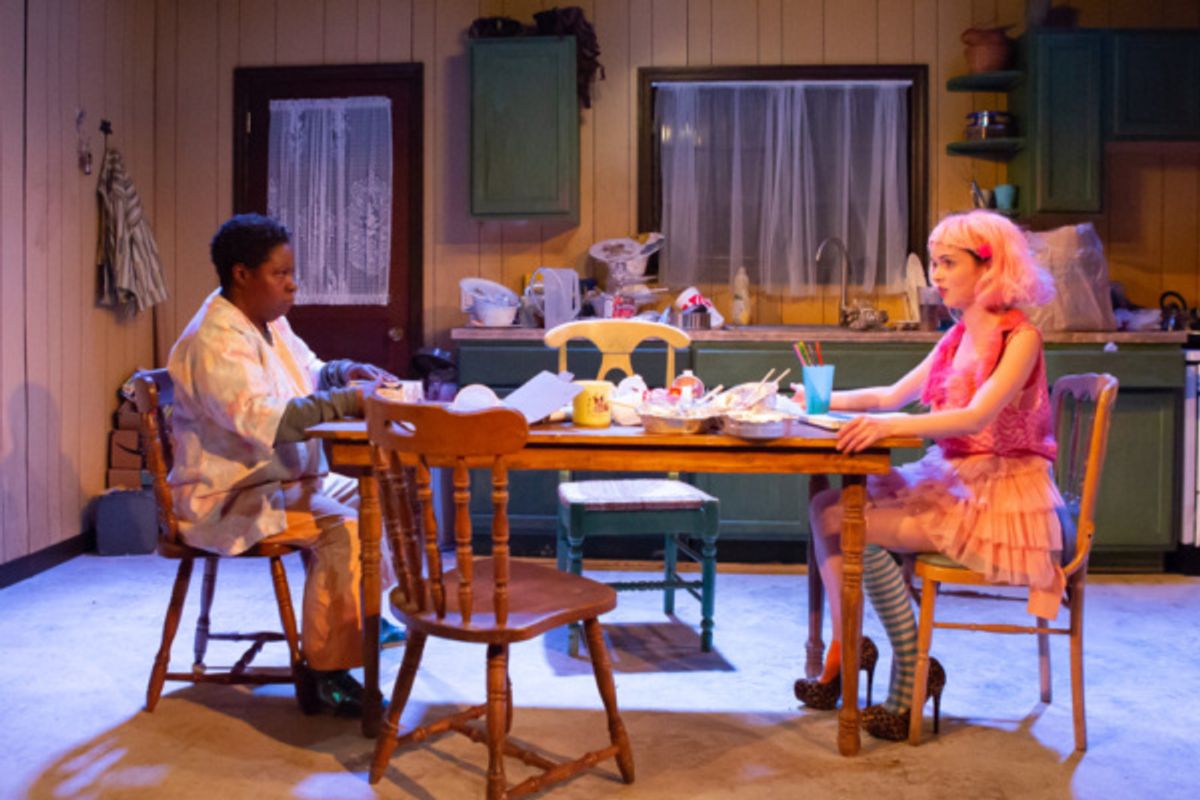 Patrena Murray and Reyna de Courcy in the hollower at New Light Theater Project at Access Theater. Photo by Hunter Canning at 