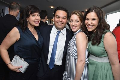 Kristen Anderson-Lopez, Robert Lopez, Jessie Mueller, and Lindsay Mendez  Photo