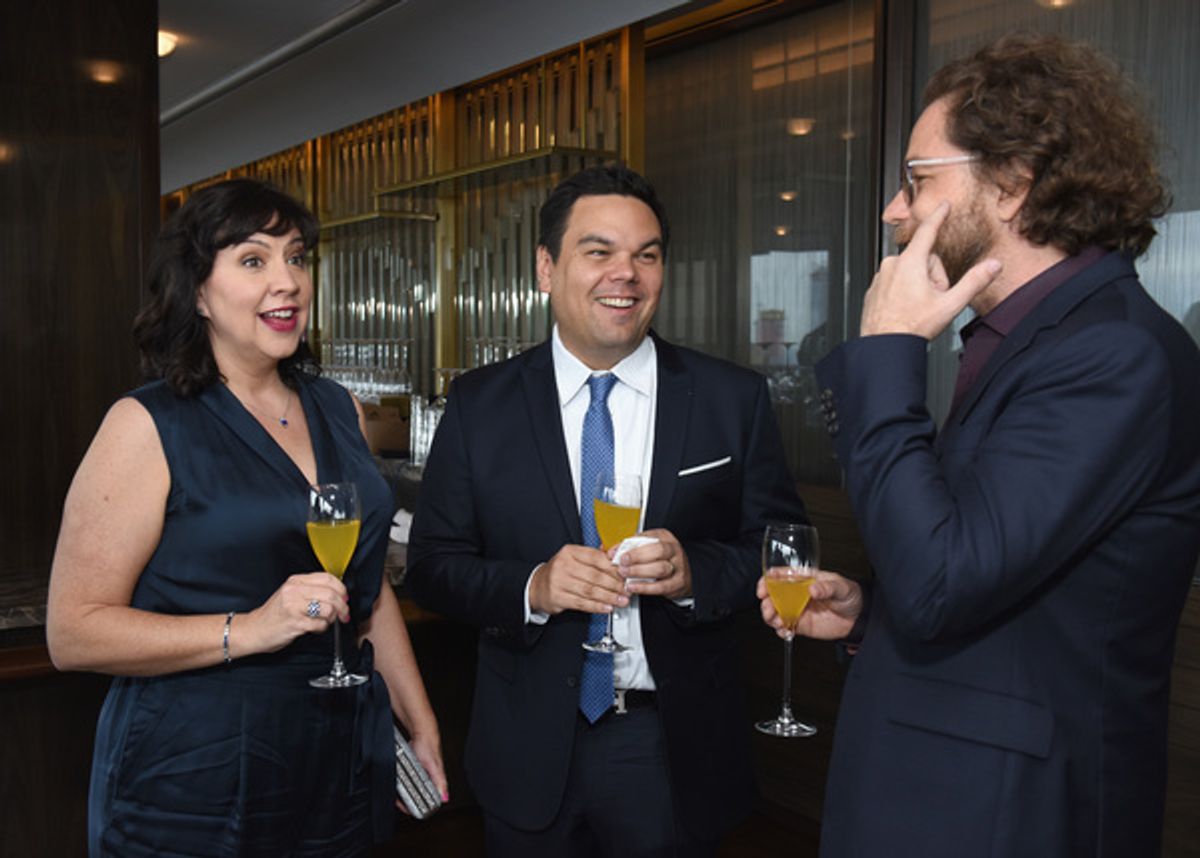 Kristen Anderson-Lopez and Robert Lopez at 