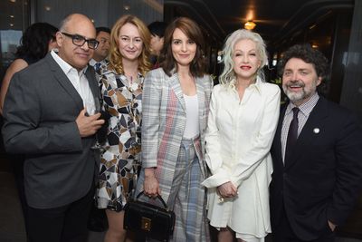 NEW YORK, NY - MAY 22: David Yazbek, Nell Benjamin, Tina Fey, Cyndi Lauper, and Jeff  Photo
