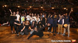 MC Host Justin Dine Bryant with student performers @ BroadwayWorld MC Host Justin Dine Bryant with student performers Photo