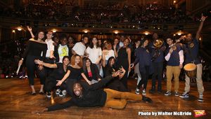 MC Host Justin Dine Bryant with student performers @ BroadwayWorld MC Host Justin Dine Bryant with student performers Photo