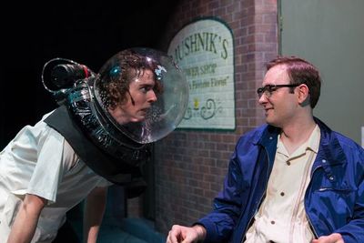 (L to R) WILLIAM JOHNSON (Orin the Dentist) and NICLAS OLSON (Seymour) from the Lakew Photo
