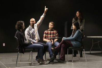 Becca Schneider, Jason C. Brown, Dominic F. Russo, Olivia Oguma, and Robin Galloway i Photo