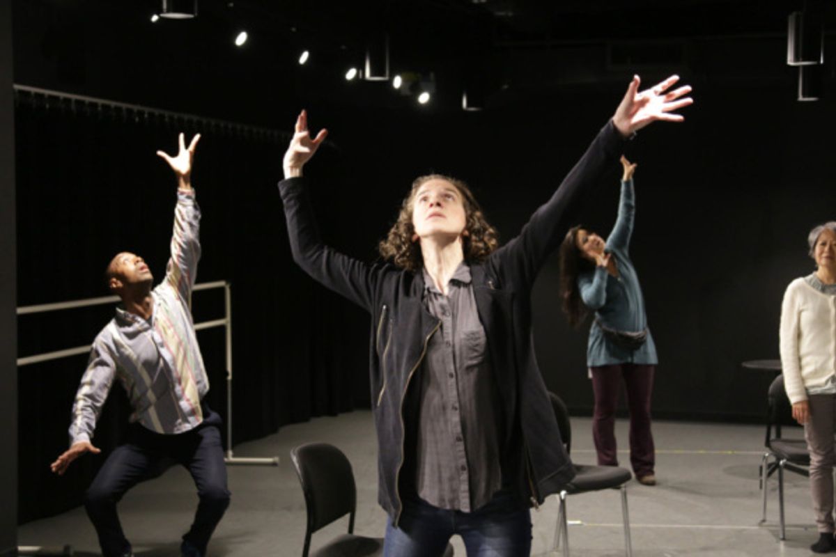 Inside rehearsals for Cannibal Galaxy: a love story with Jason C. Brown, Becca Schneider, Olivia Oguma, and Jo Yan.

Photo credit: Randy Sarafan at 