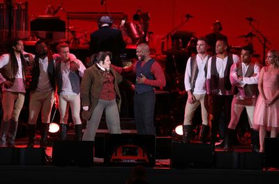 Rebel Wilson as LeFou and Taye Diggs as Gaston Photo