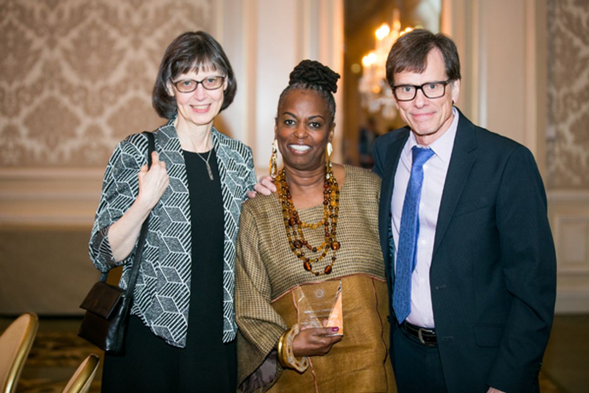 Mona Heath, Mina Dickerson, Michael Heath at 