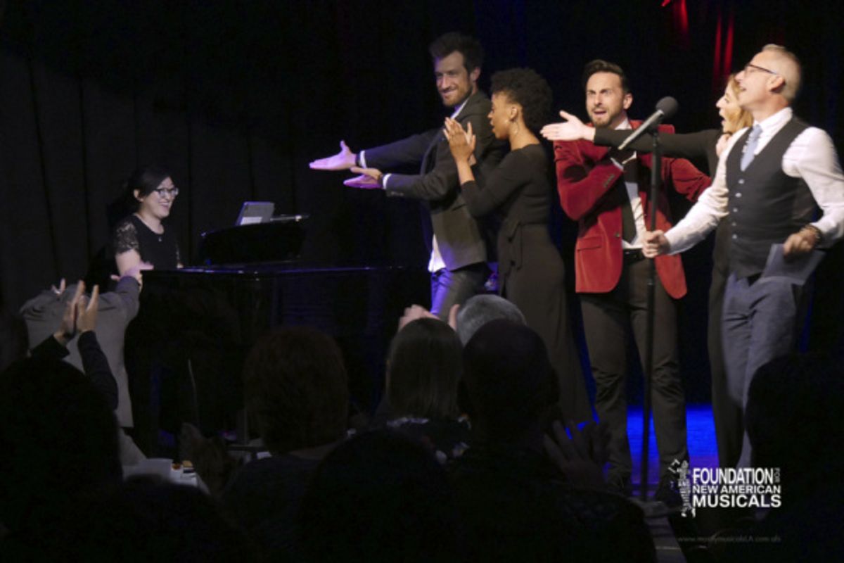 the cast and audience show their appreciation for music director Jennifer Lin at 