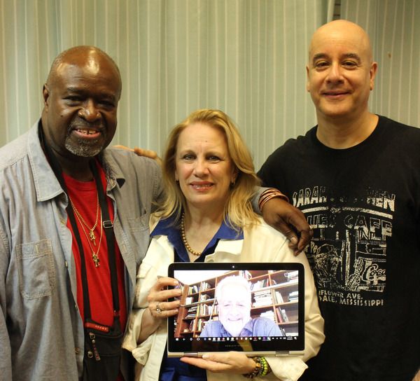 Akin Babatunde, Katherine Owens (director), David Weiss (guitarist), and Alan Govenar Photo