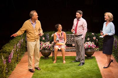 (from left) Mark Pinter as Frank Butley, Kimberli Flores as Tania Del Valle, Eddie Ma Photo